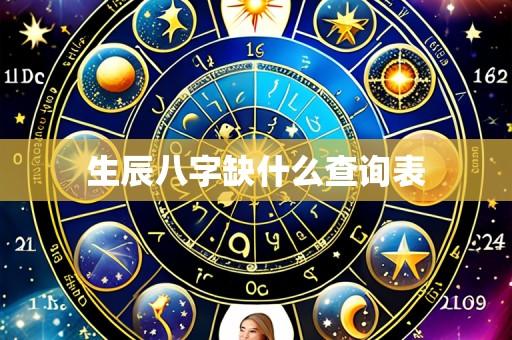 生辰八字缺什么查询表