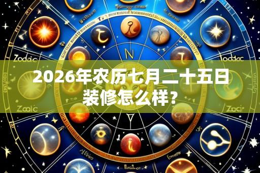 2026年农历七月二十五日装修怎么样?
