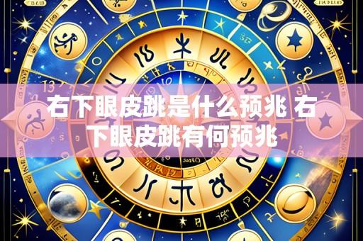 右下眼皮跳是什么预兆 右下眼皮跳有何预兆