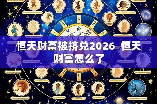 恒天财富被挤兑2026 恒天财富怎么了