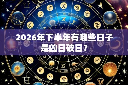 2026年下半年有哪些日子是凶日破日?