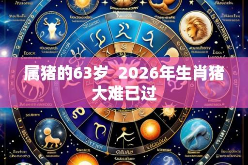 属猪的63岁  2026年生肖猪大难已过