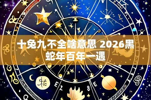 十兔九不全啥意思 2026黑蛇年百年一遇