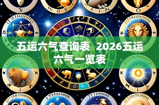 五运六气查询表 2026五运六气一览表