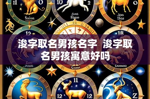 浚字取名男孩名字 浚字取名男孩寓意好吗