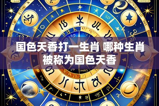 国色天香打一生肖 哪种生肖被称为国色天香