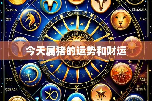 今天属猪的运势和财运