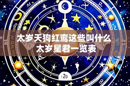太岁天狗红鸾这些叫什么  太岁星君一览表