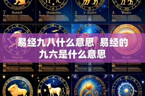 易经九八什么意思  易经的九六是什么意思