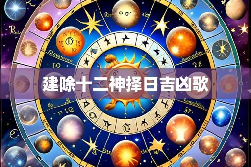 建除十二神择日吉凶歌