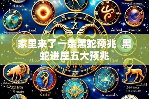 家里来了一条黑蛇预兆  黑蛇进屋五大预兆