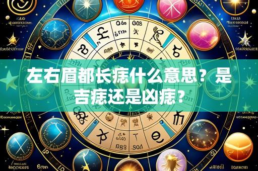 左右眉都长痣什么意思?是吉痣还是凶痣?
