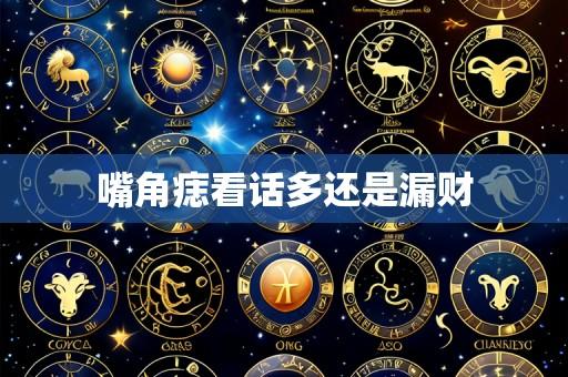嘴角痣看话多还是漏财