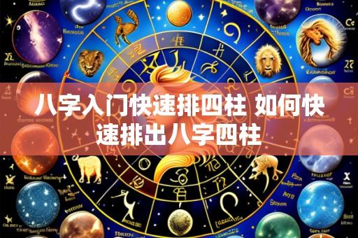 八字入门快速排四柱 如何快速排出八字四柱