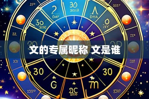 文的专属昵称 文是谁