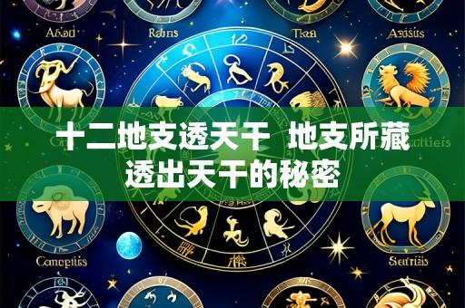 十二地支透天干 地支所藏透出天干的秘密