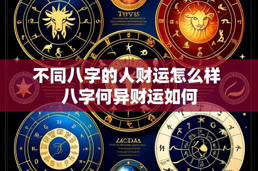 不同八字的人财运怎么样 八字何异财运如何
