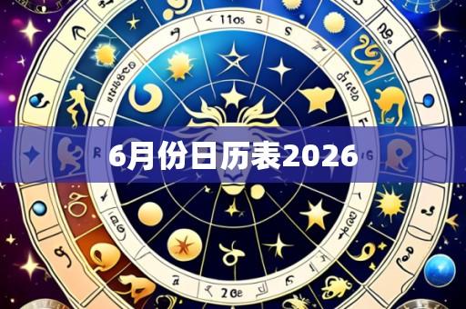 6月份日历表2026