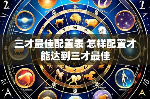 三才最佳配置表 怎样配置才能达到三才最佳