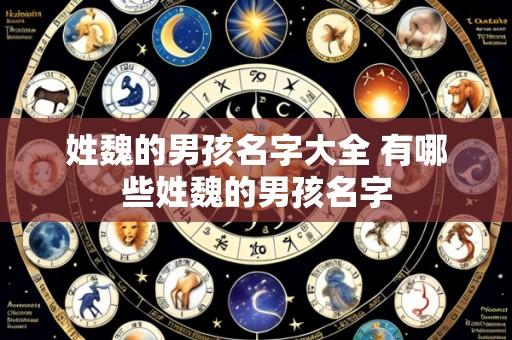 姓魏的男孩名字大全 有哪些姓魏的男孩名字