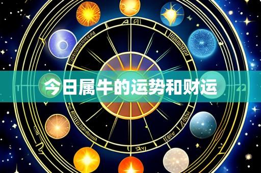 今日属牛的运势和财运