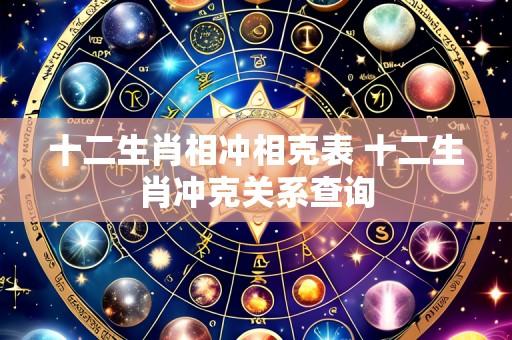 十二生肖相冲相克表 十二生肖冲克关系查询