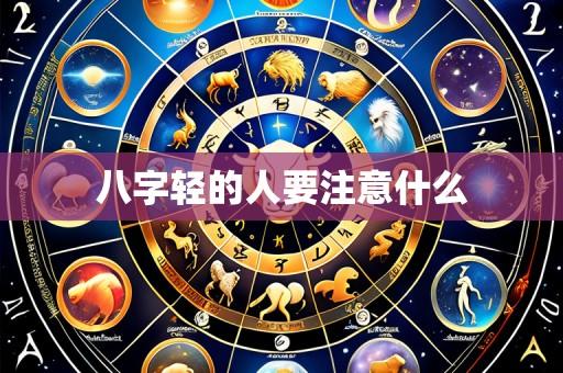 八字轻的人要注意什么