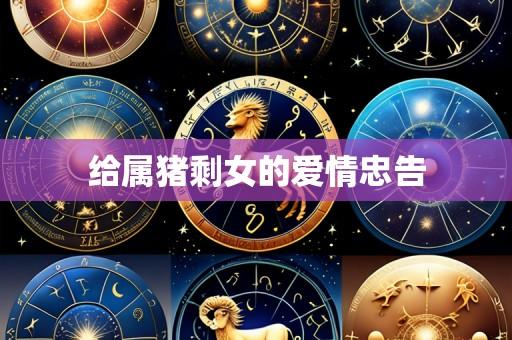 给属猪剩女的爱情忠告