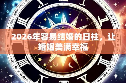 2026年容易结婚的日柱，让婚姻美满幸福
