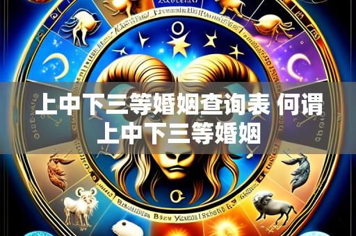 上中下三等婚姻查询表 何谓上中下三等婚姻
