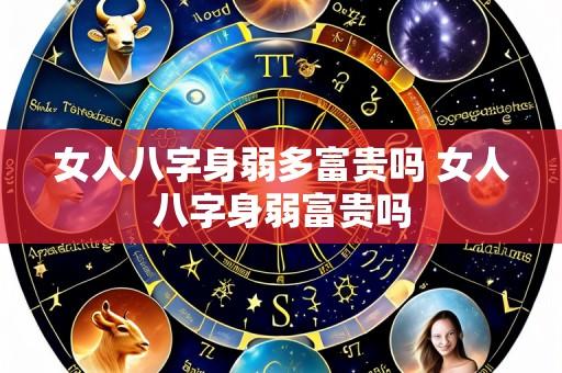 女人八字身弱多富贵吗 女人八字身弱富贵吗