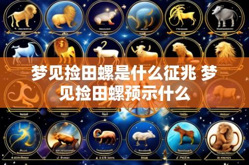 梦见捡田螺是什么征兆 梦见捡田螺预示什么