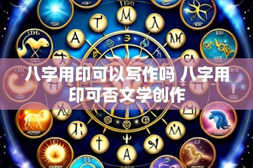 八字用印可以写作吗 八字用印可否文学创作