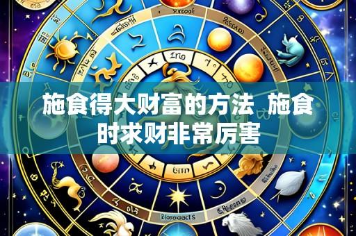 施食得大财富的方法  施食时求财非常厉害