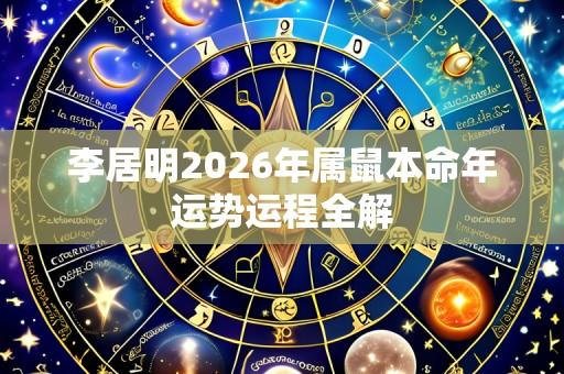 李居明2026年属鼠本命年运势运程全解
