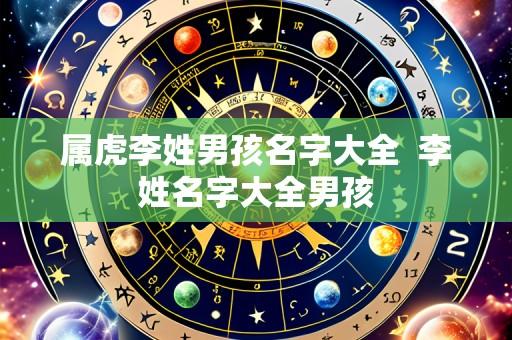 属虎李姓男孩名字大全 李姓名字大全男孩