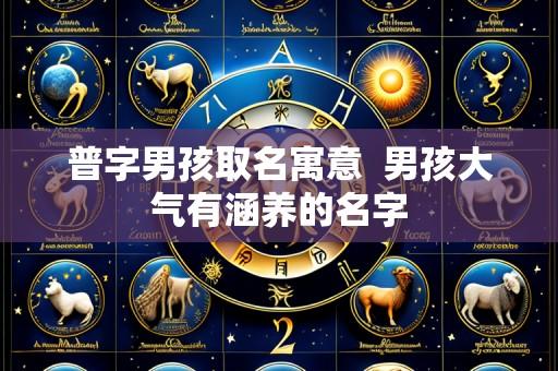 普字男孩取名寓意  男孩大气有涵养的名字