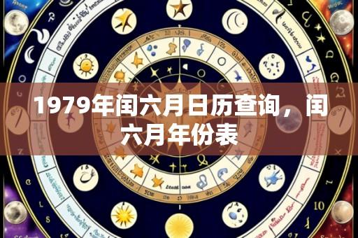1979年闰六月日历查询,闰六月年份表