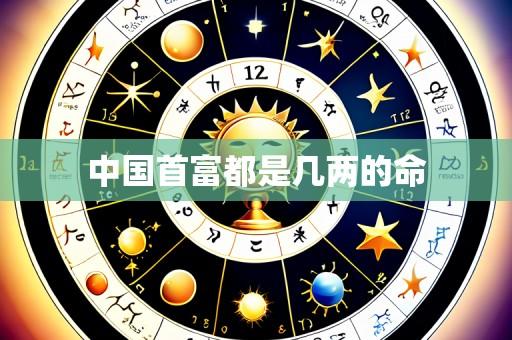中国首富都是几两的命