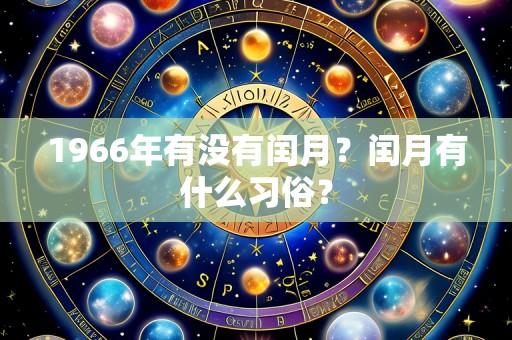 1966年有没有闰月?闰月有什么习俗?