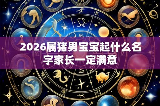 2026属猪男宝宝起什么名字家长一定满意