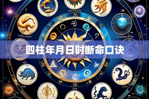 四柱年月日时断命口诀