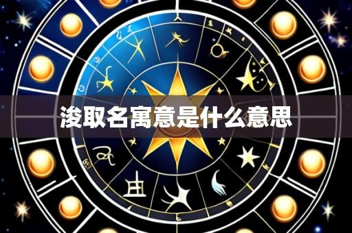 浚取名寓意是什么意思