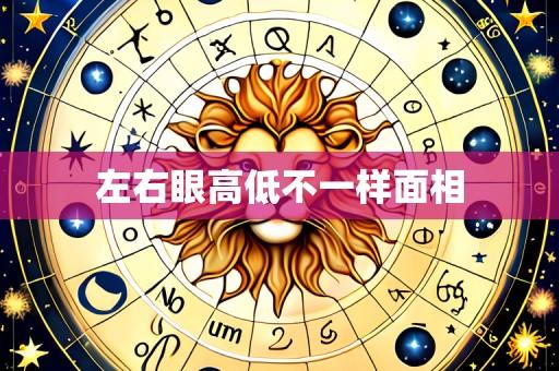 左右眼高低不一样面相