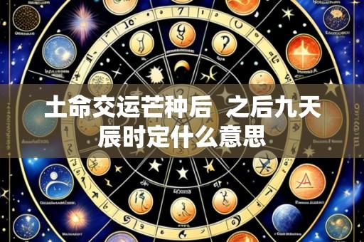 土命交运芒种后  之后九天辰时定什么意思