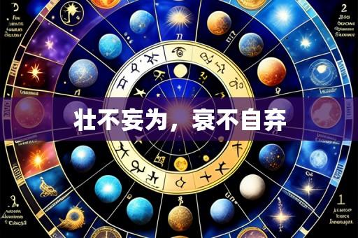 壮不妄为,衰不自弃