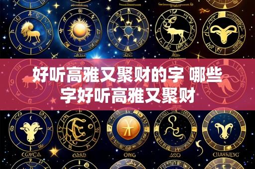 好听高雅又聚财的字 哪些字好听高雅又聚财