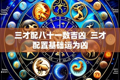 三才配八十一数吉凶 三才配置基础运为凶