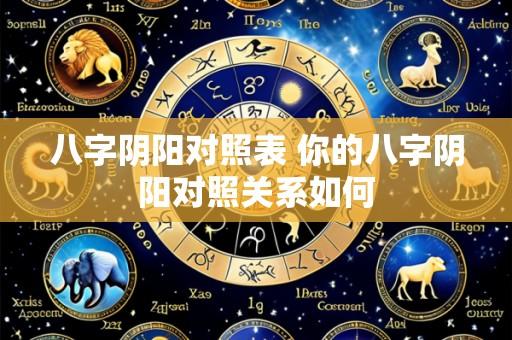 八字阴阳对照表 你的八字阴阳对照关系如何