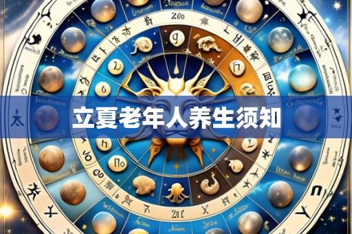 立夏老年人养生须知